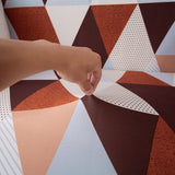 Sofa Cover – Geometric Triangles – Terracotta