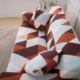 Sofa Cover – Geometric Triangles – Terracotta