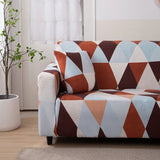 Sofa Cover – Geometric Triangles – Terracotta