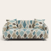Sofa Cover – Harlequin Diamond – Sky Mist