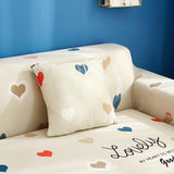 Sofa Cover – Heart Print – Ivory Cream