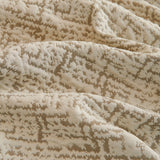Boucle-Style Sand Jacquard sofa cover, surface detail at close range, view 2