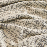 Stone Grey Jacquard sofa cover, woven texture in close-up, view 3