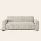 Stone Grey Jacquard sofa cover on a plain studio background, view 3