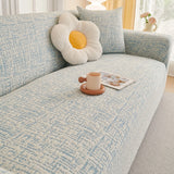 Stormy Blue Jacquard sofa cover, woven texture in close-up
