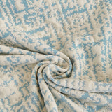 Stormy Blue Jacquard sofa cover, surface detail at close range