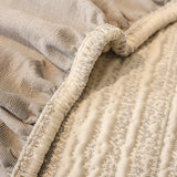 Grey Knit sofa cover covering the arm and seat of a sectional, view 2
