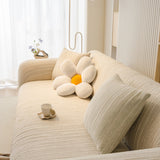 Ivory Cream Knit sofa cover seen from the side on a corner sofa