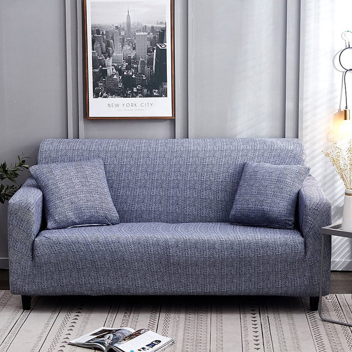 Sofa Cover – Knit – Stormy Blue