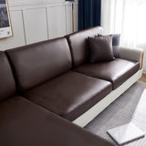 Sofa Cushion Cover – Leather Look – Espresso