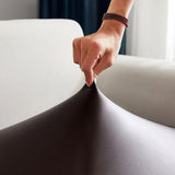 Sofa Cushion Cover – Leather Look – Espresso