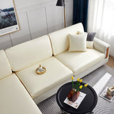 Sofa Cushion Cover – Leather Look – Ivory Cream
