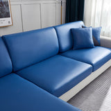 Sofa Cushion Cover – Leather Look – Stormy Blue