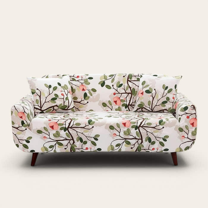 Sofa Cover – Magnolia Print – Ivory Cream