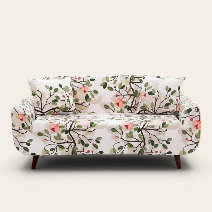 Sofa Cover – Magnolia Print – Ivory Cream