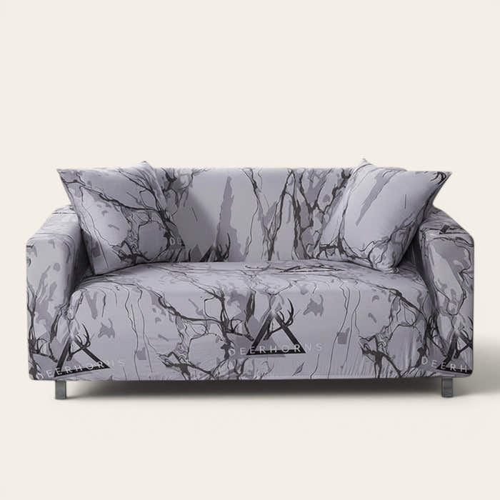 Sofa Cover – Marble Print – Pearl Grey