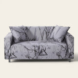 Sofa Cover – Marble Print – Pearl Grey