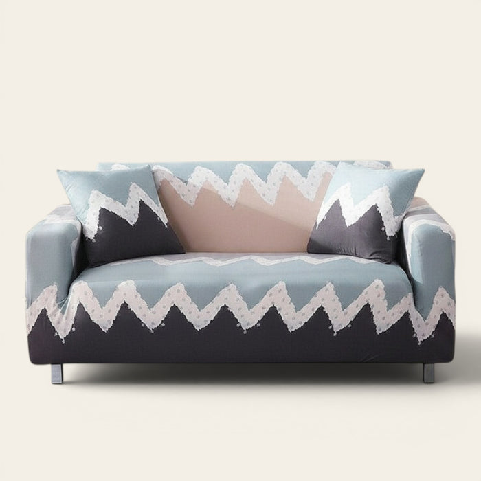 Sofa Cover – Mountain Print – Stormy Blue
