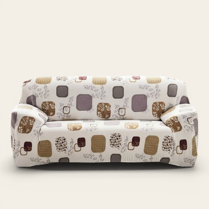 Sofa Cover – Mushroom Print – Ivory Cream
