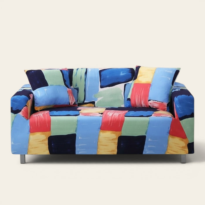Sofa Cover – Paint Block – Stormy Blue