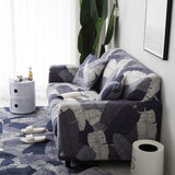 Sofa Cover – Tropical Palm – Stormy Blue