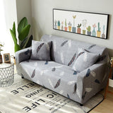 Sofa Cover – Feather Sketch – Pearl Grey