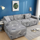 Sofa Cover – Feather Sketch – Pearl Grey