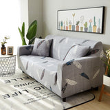 Sofa Cover – Feather Sketch – Pearl Grey