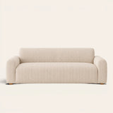 Khaki Pinstripe Knit sofa cover on a plain studio background, view 2