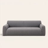 Stone Grey Pinstripe Knit sofa cover on a plain studio background, view 3