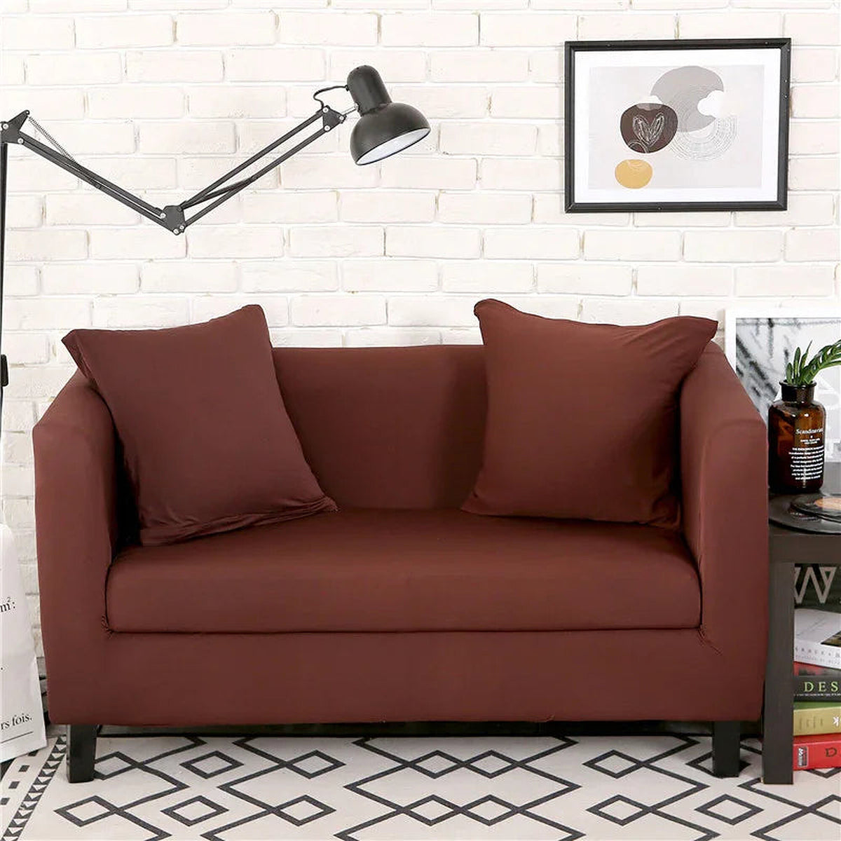 Sofa Cover – Plain Stretch – Auburn Brown