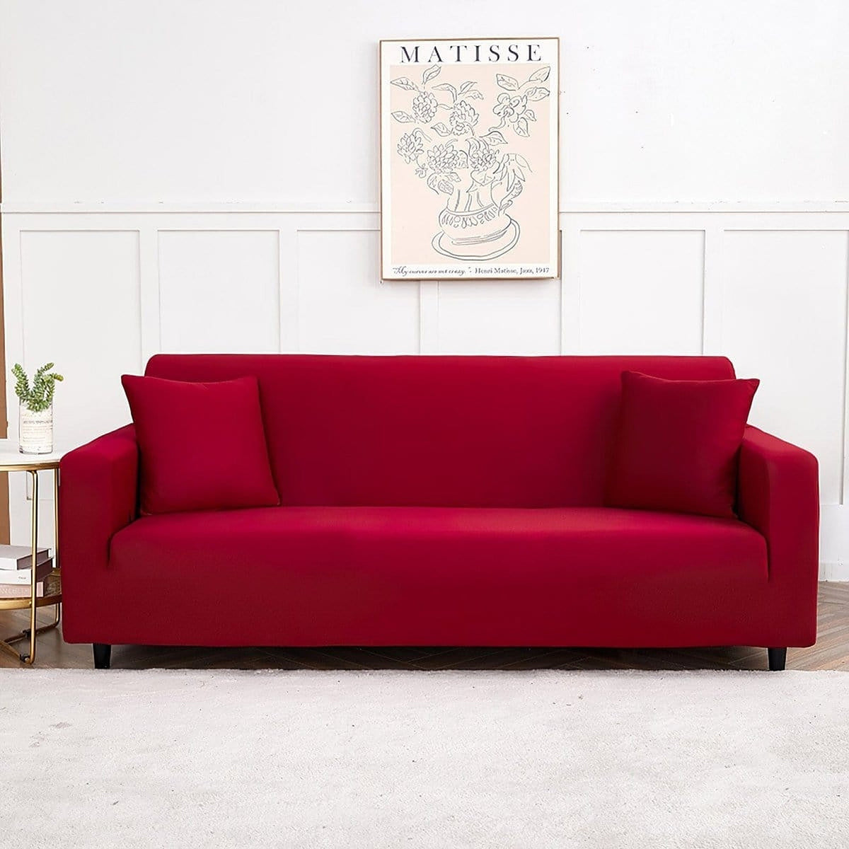 Sofa Cover – Velvet – Bordeaux