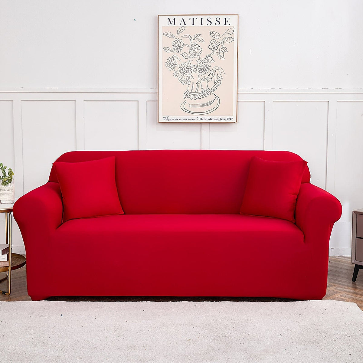 Sofa Cover – Plain Stretch – Cherry