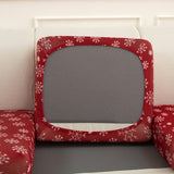 Sofa Cushion Cover – Snowflake Print – Bordeaux