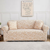 Sofa Cover – Geometric Lines – Bouclé Sand