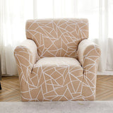 Sofa Cover – Geometric Lines – Bouclé Sand