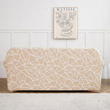 Sofa Cover – Geometric Lines – Bouclé Sand