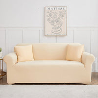 Sofa Cover – Plain Stretch – Bouclé Sand