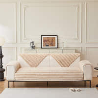 Non-Slip Sofa Cover – Pinstripe Knit – Bouclé Sand