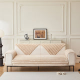 Non-Slip Sofa Cover – Pinstripe Knit – Bouclé Sand