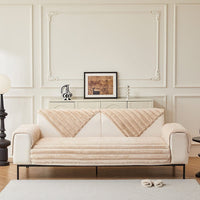 Non-Slip Sofa Cover – Pinstripe Knit – Bouclé Sand