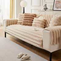 Non-Slip Sofa Cover – Pinstripe Knit – Bouclé Sand
