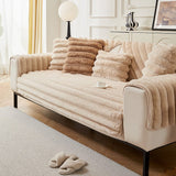 Non-Slip Sofa Cover – Pinstripe Knit – Bouclé Sand