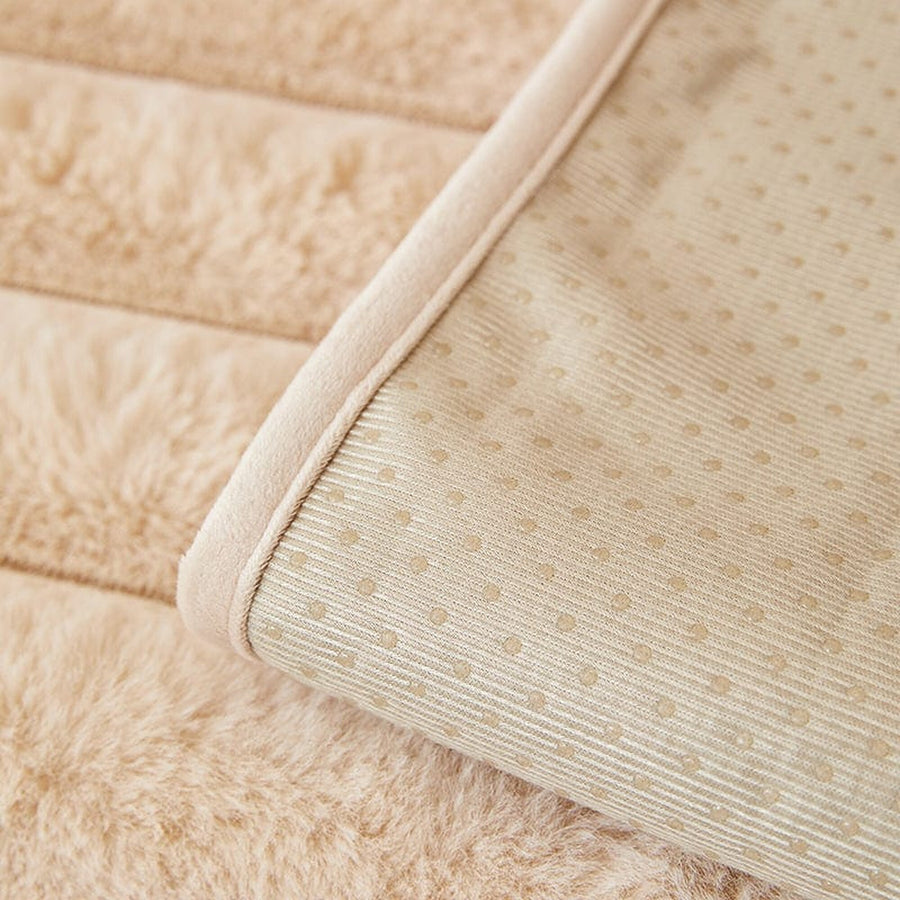 Non-Slip Sofa Cover – Pinstripe Knit – Bouclé Sand