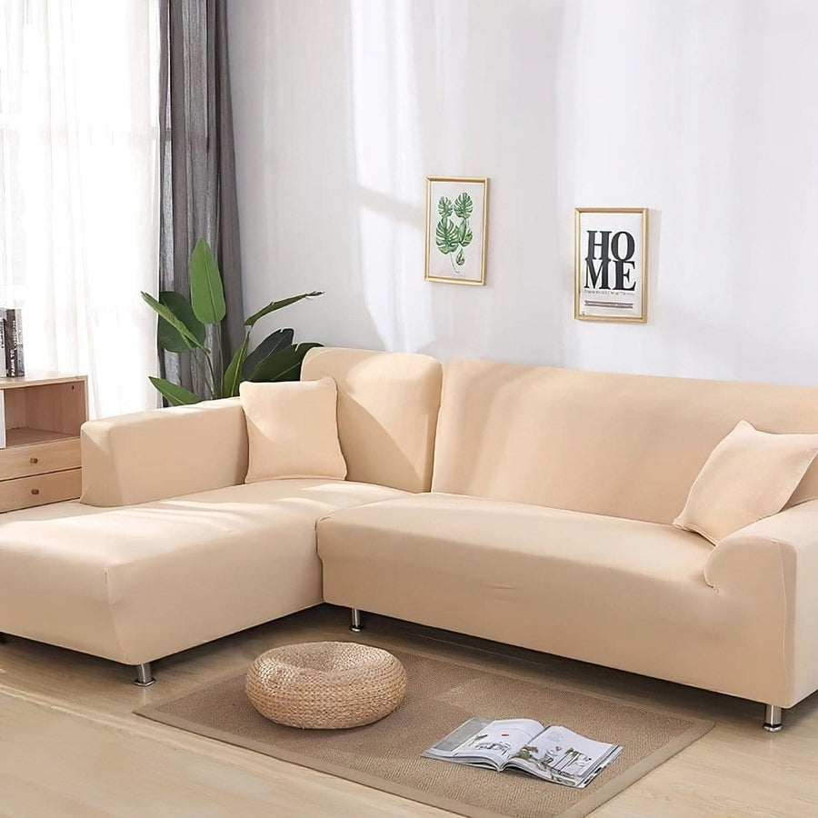 Sofa Cover – Plain Stretch – Bouclé Sand