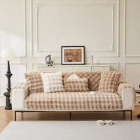 Non-Slip Sofa Cover – Velvet Brick – Bouclé Sand