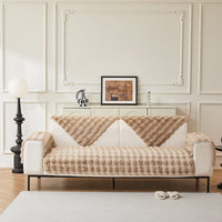 Non-Slip Sofa Cover – Velvet Brick – Bouclé Sand