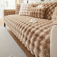 Non-Slip Sofa Cover – Velvet Brick – Bouclé Sand