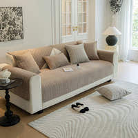 Non-Slip Sofa Cover – Striped Weave – Bouclé Sand
