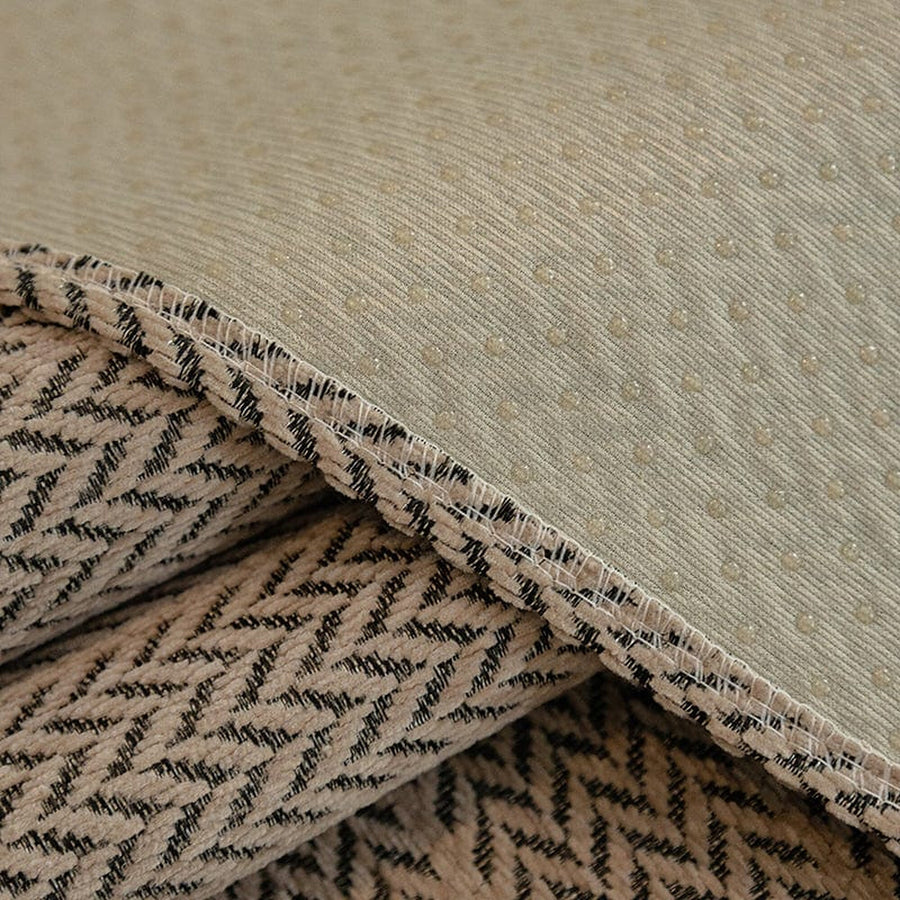 Non-Slip Sofa Cover – Striped Weave – Bouclé Sand